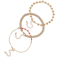 Jessica Simpson 3-Piece Dainty Gold-Tone Anklet Set - 9+2''