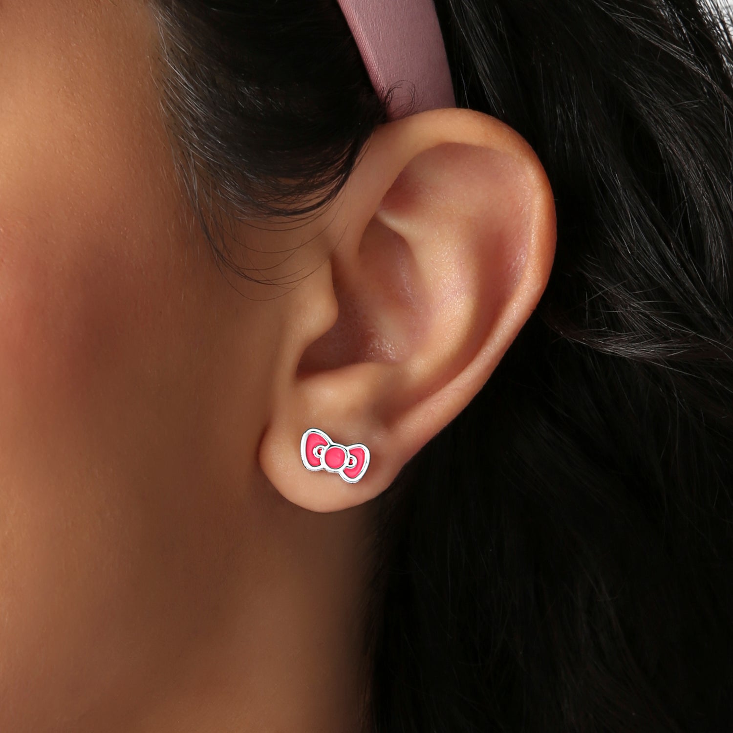 Hello Kitty Stud Earrings Set for Women, 3 Pairs, Sanrio Studs
