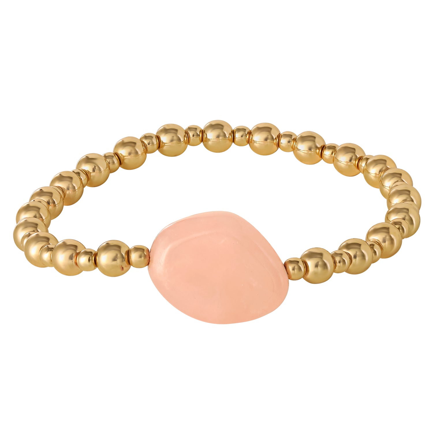 Jessica Simpson 3-Piece Beaded Stretch Bracelet Set - Gemstone & Gold-Tone Accents - Pink