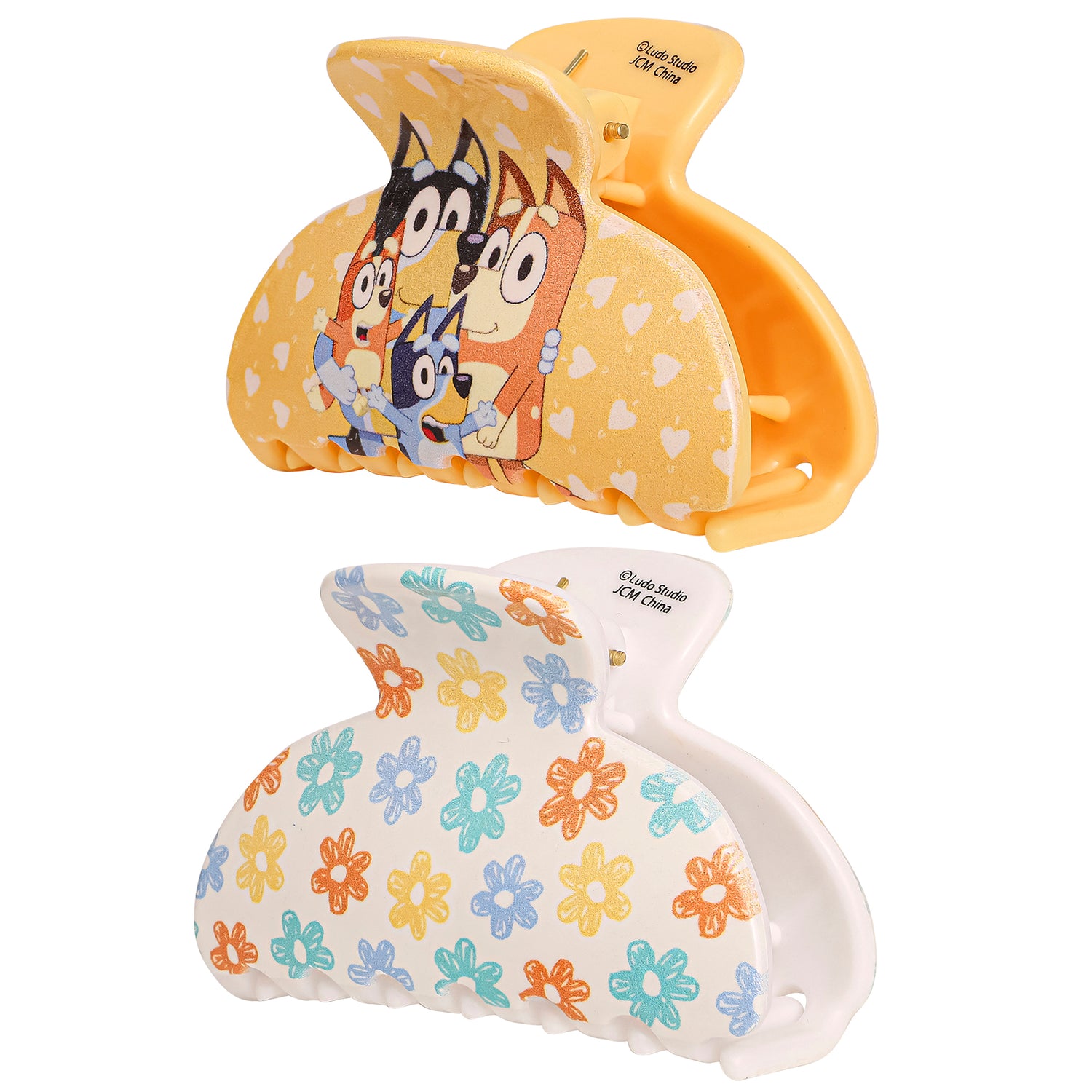 Bluey Hair Clips 2-Piece Set Official License, Medium Claw Clips for Hair