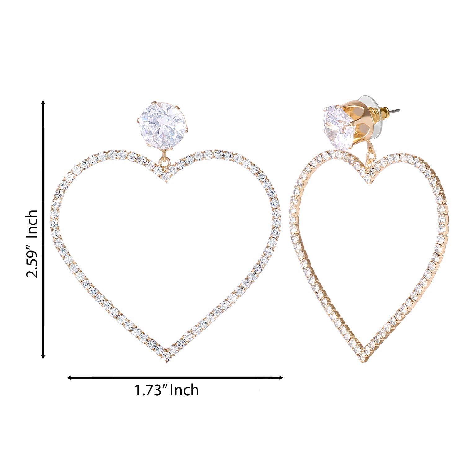 Jessica Simpson Crystal Heart Drop Earrings