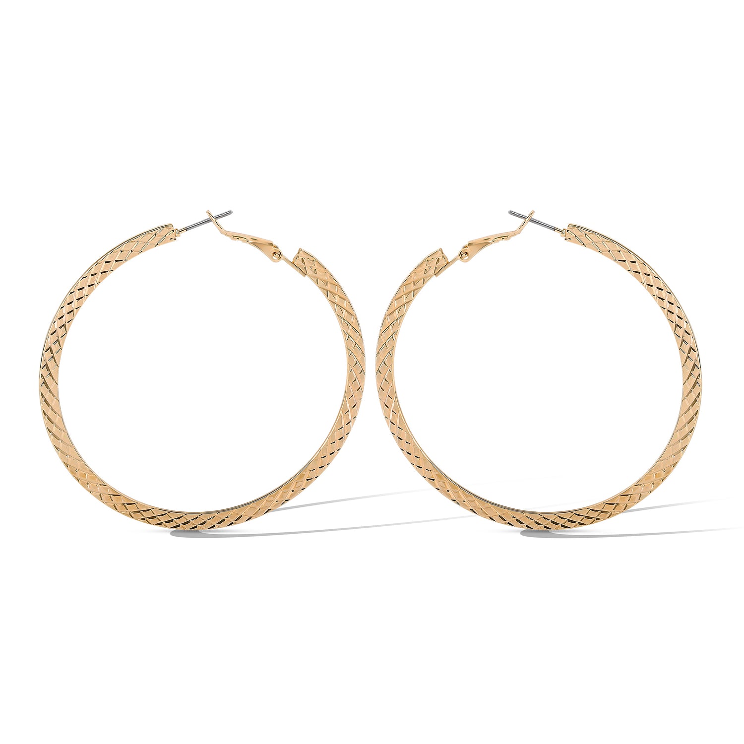 Jessica Simpson Textured Gold-Tone Large Hoop Earrings