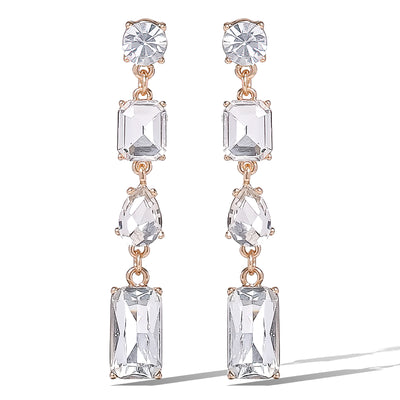 Jessica Simpson Crystal Cascade Statement Earrings