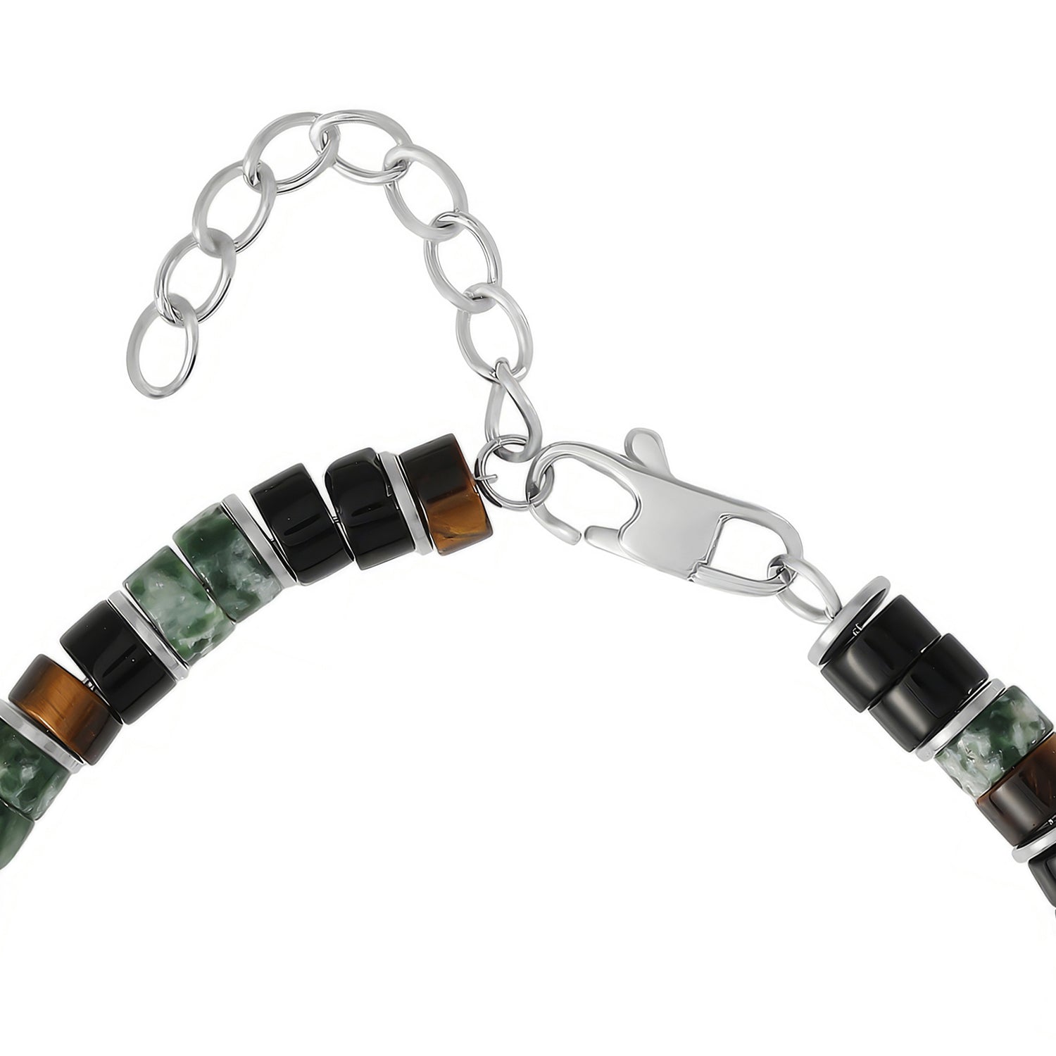 Lucky Brand Mens Mixed Beaded Bracelet, Green & Black, Adjustable