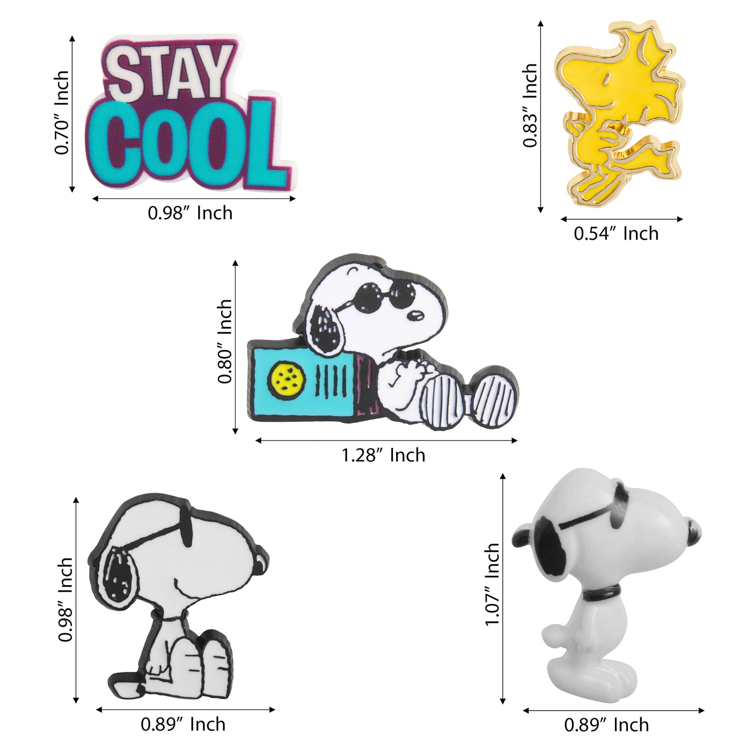 Peanuts Snoopy Enamel Pin Set 5-Piece Official License