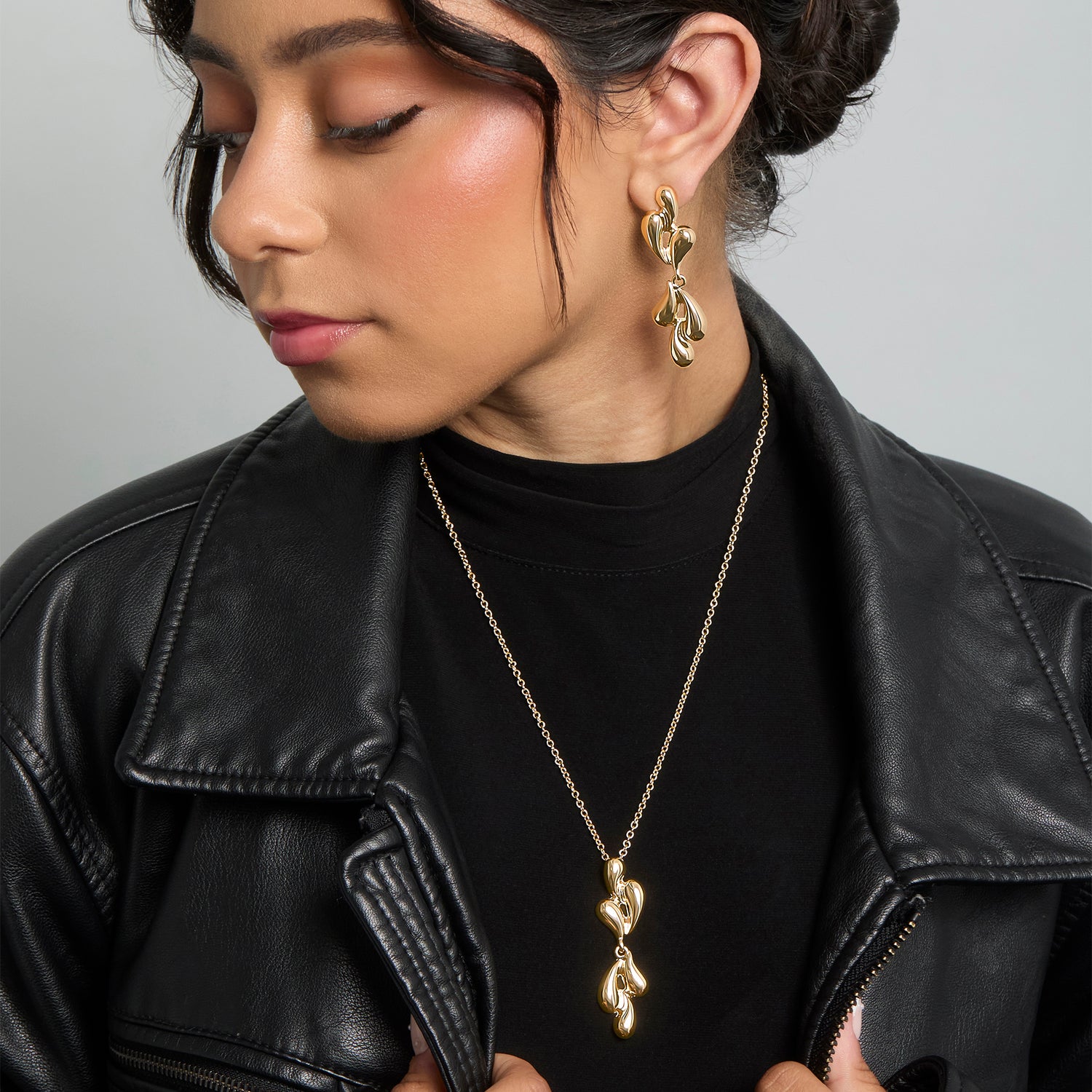 BCBG Generation Sculptural Heart Drop Earrings