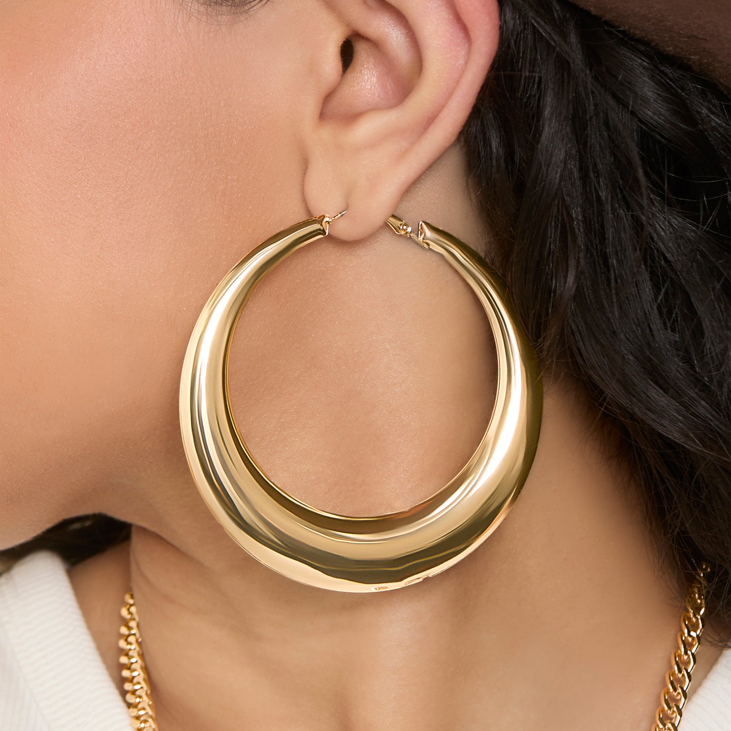Jessica Simpson Bold Crescent Hoop Earrings