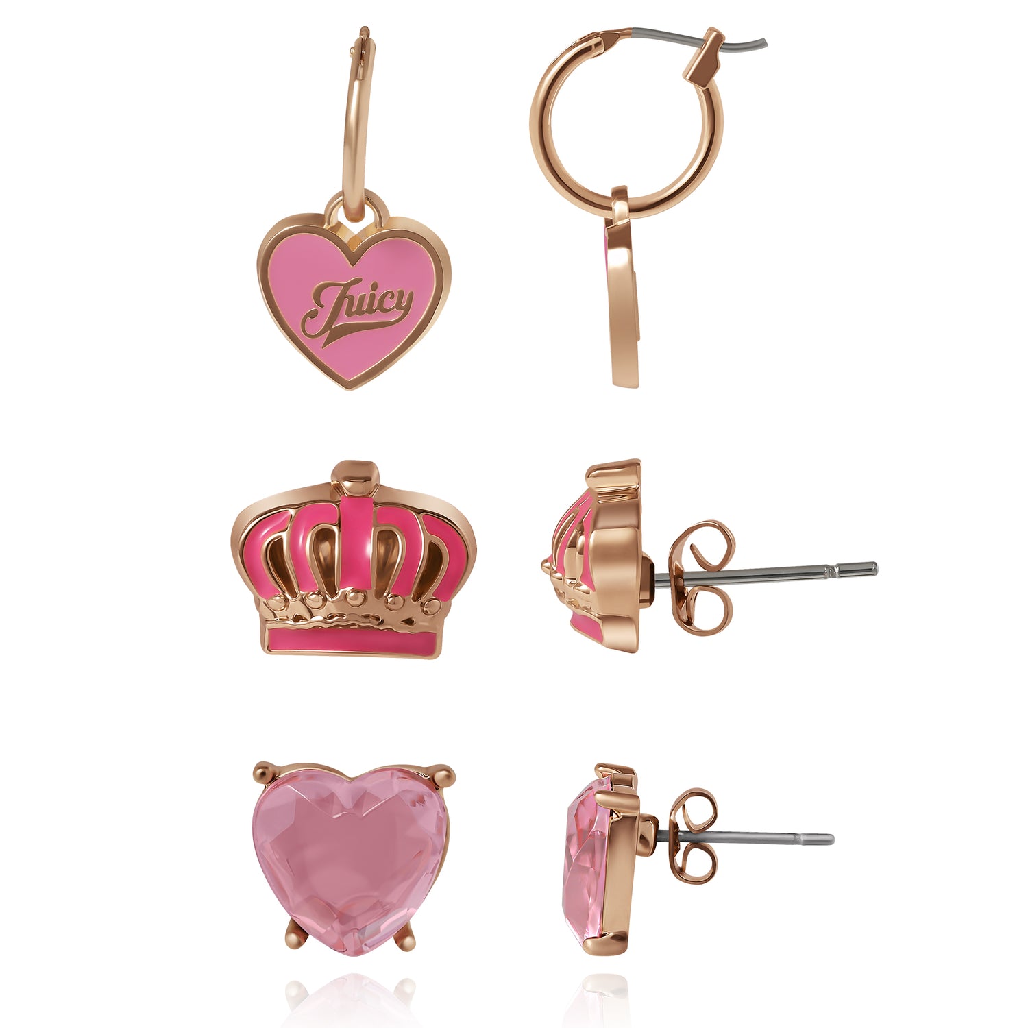 Juicy Couture Kids Stylish Stud 3-Pair Earrings Set