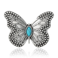 Jessica Simpson Silver Butterfly Pin with Turquoise Accent