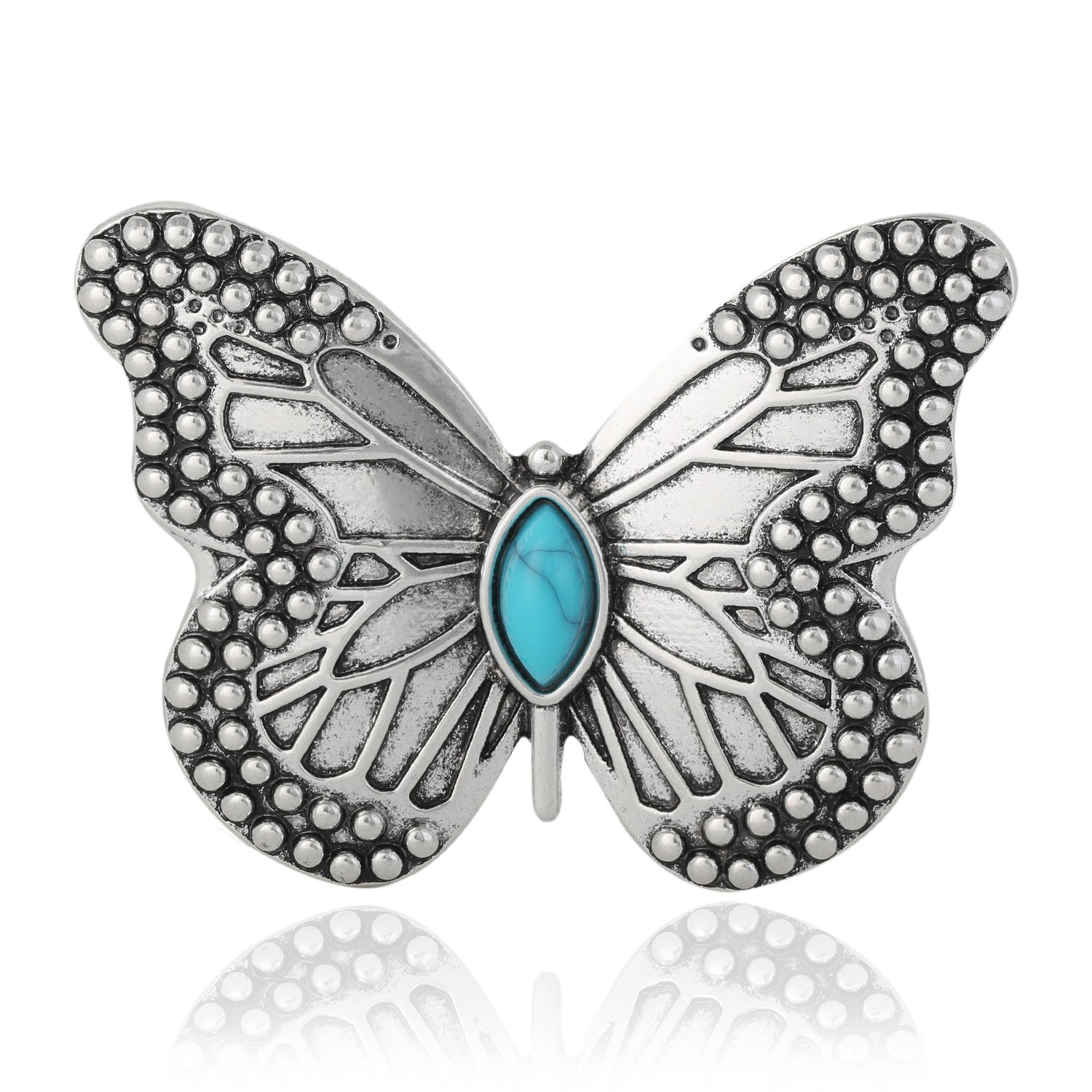 Jessica Simpson Silver Butterfly Pin with Turquoise Accent