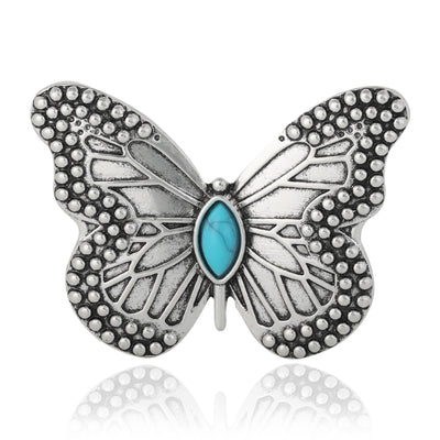 Jessica Simpson Silver Butterfly Pin with Turquoise Accent