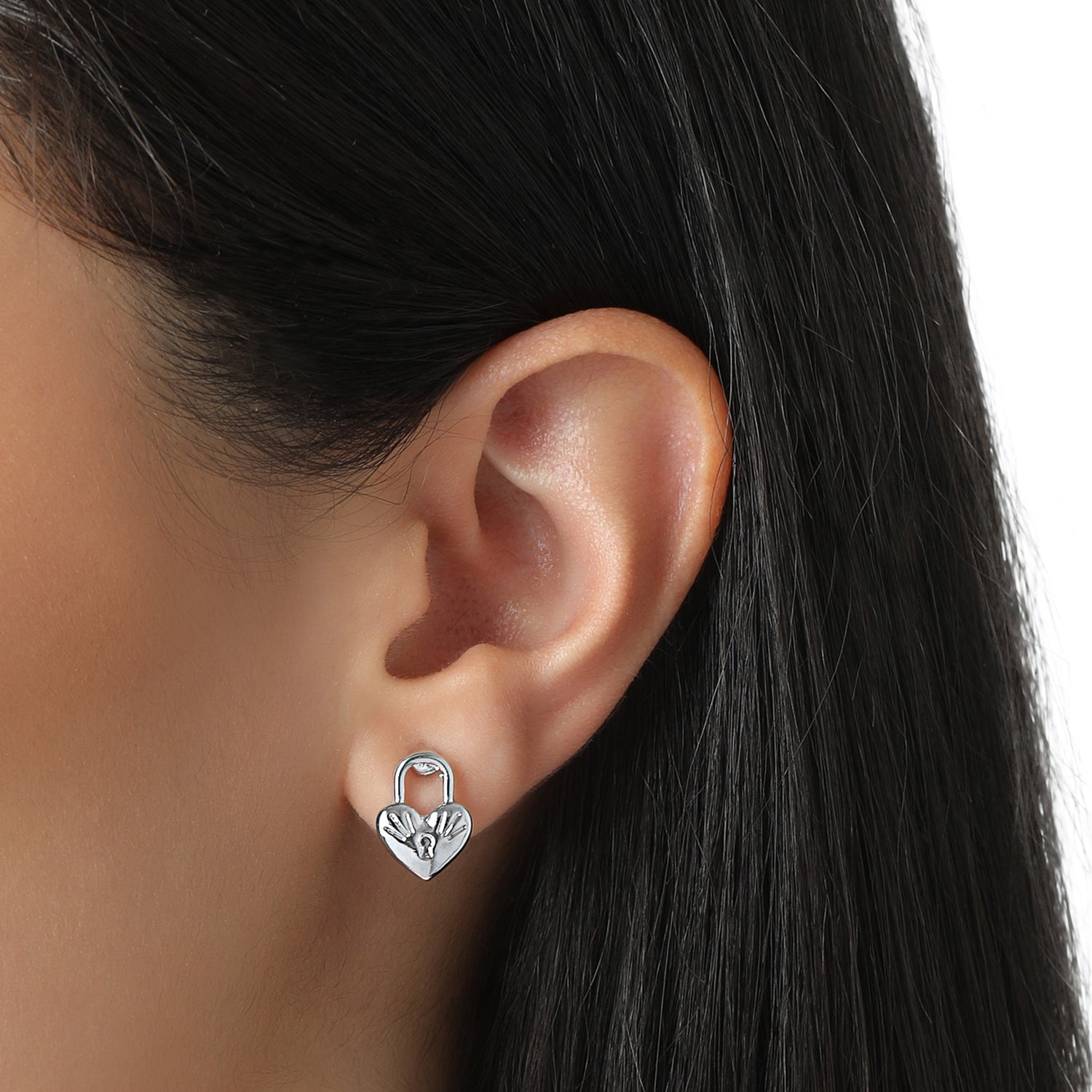 Celebrity Pink Bow and Heart Stud Earrings Pack of 6, Silver Tone