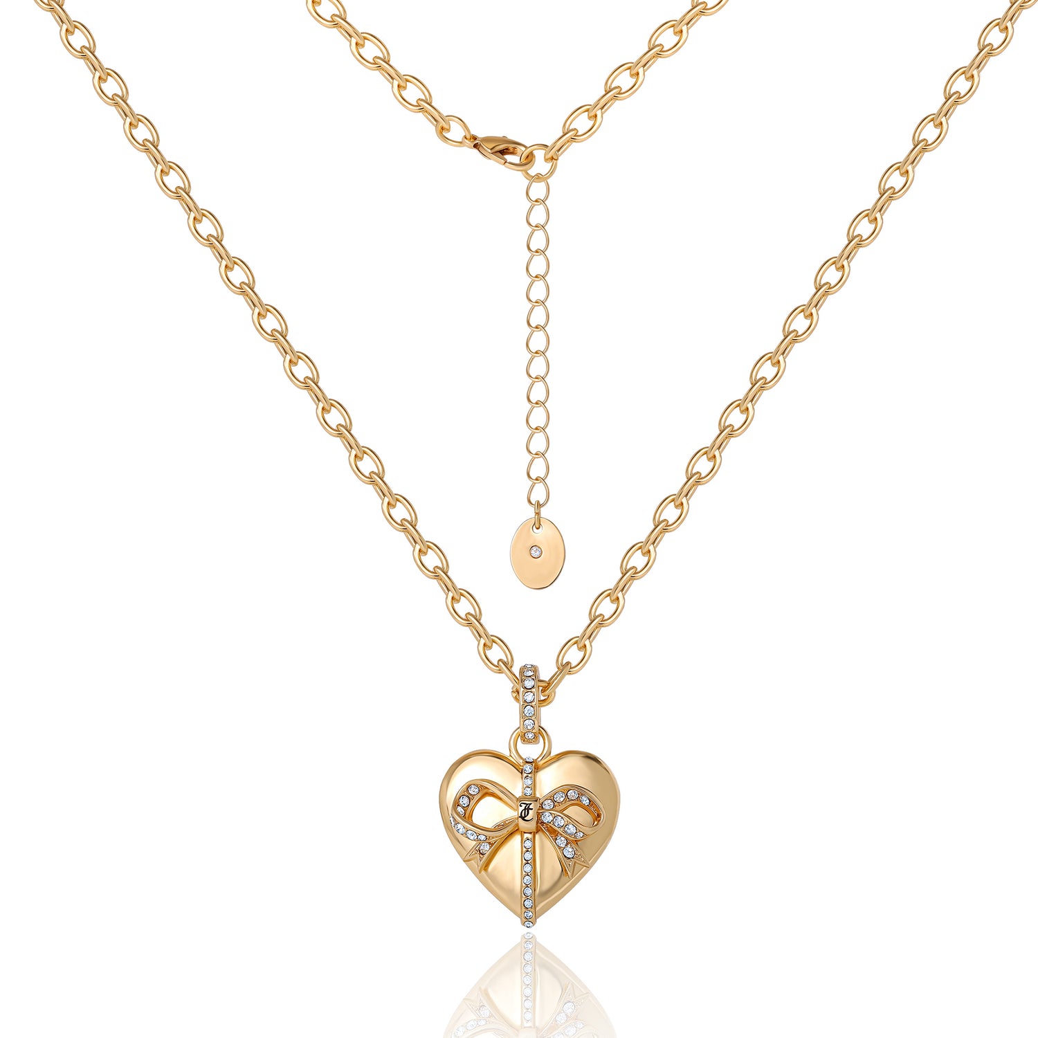 Juicy Couture Gold-Tone Heart Charm Necklace - 18 +2 ''