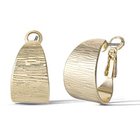 Jessica Simpson Gold-Tone Textured Half Omega Hoop Earrings