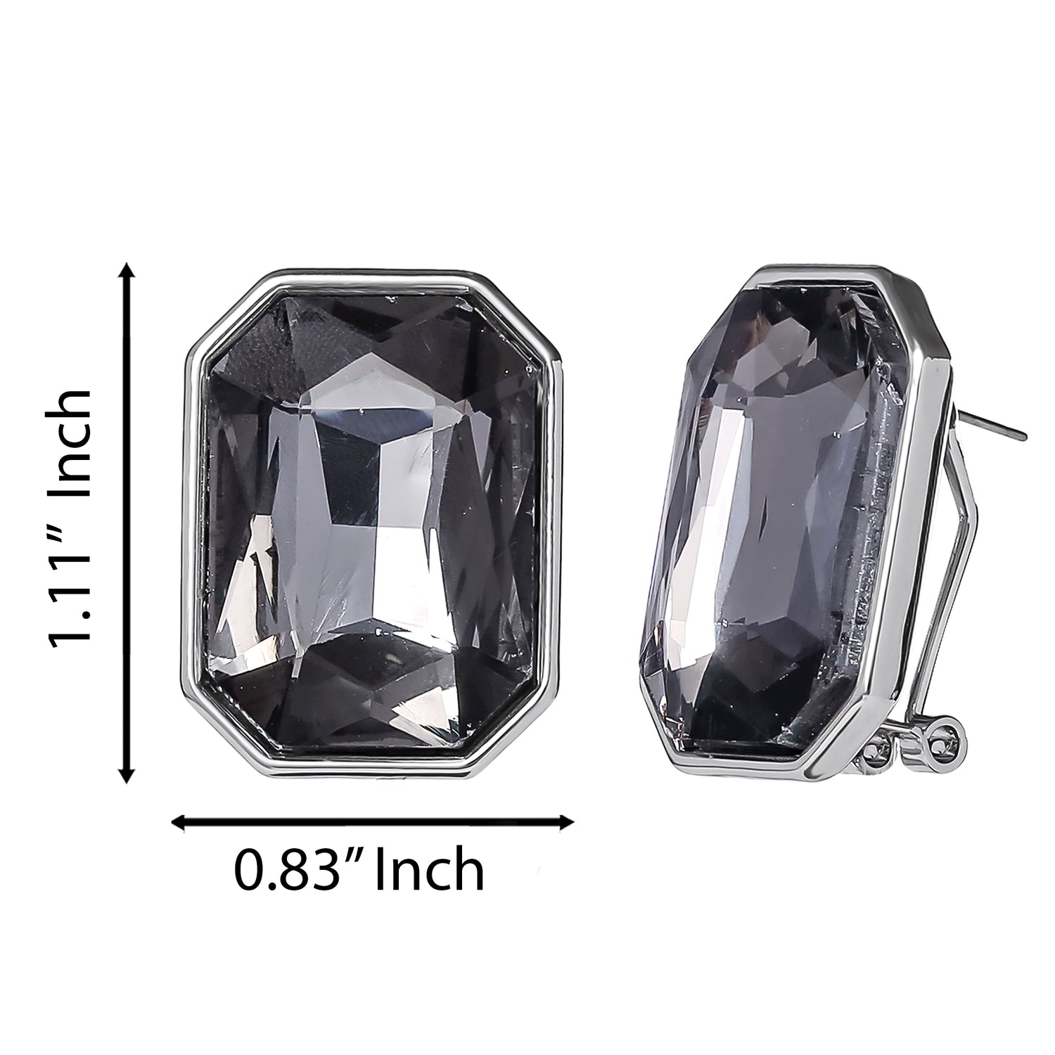 JS Jessica Simpson Faceted  Stud Earrings in Smoke Grey