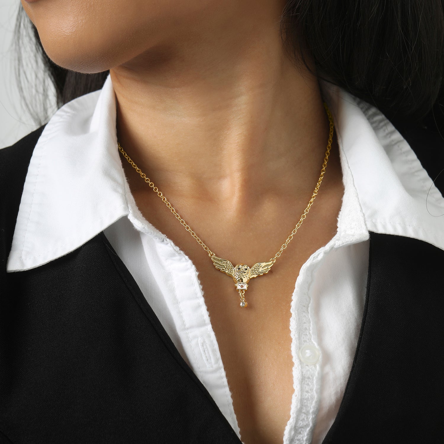 Harry Potter Hedwig Necklace for Women Official License, 16"+2"