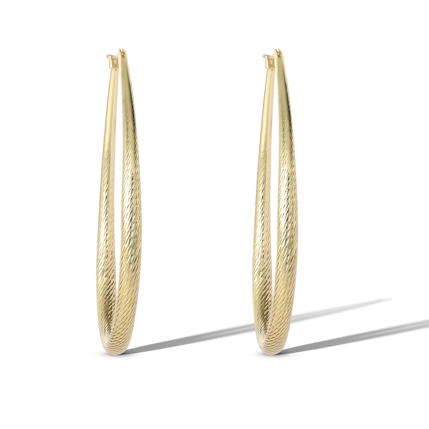 Jessica Simpson Womens Oval Textured Hoop Earrings - Gold-Tone Large Hoop Earrings
