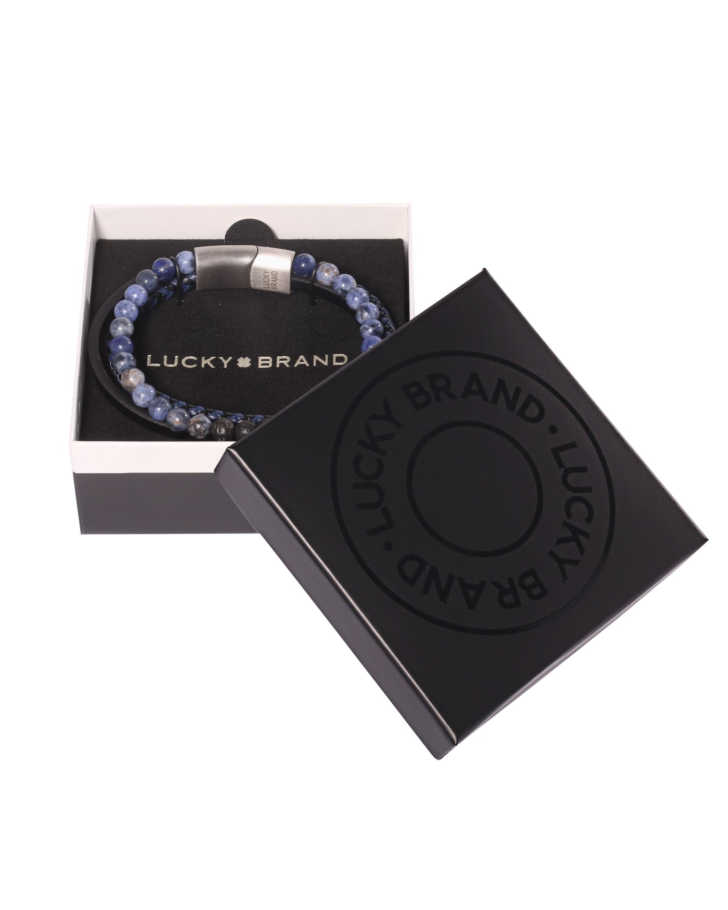 Lucky Brand Stainless Steel (316L) Blue 3-Row Bracelet