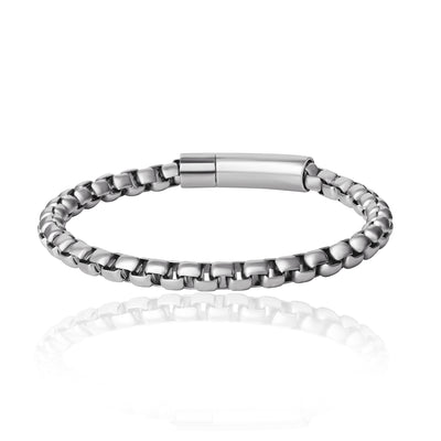Lucky Brand Men's Silver-Tone Box Chain Bracelet