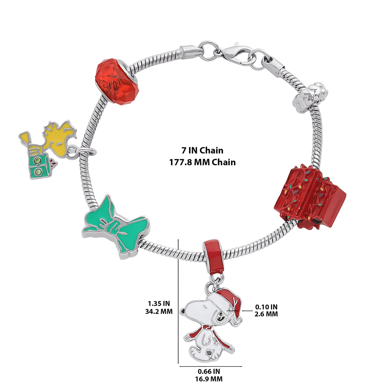 Peanuts Snoopy & Woodstock Slide Charm Bracelet