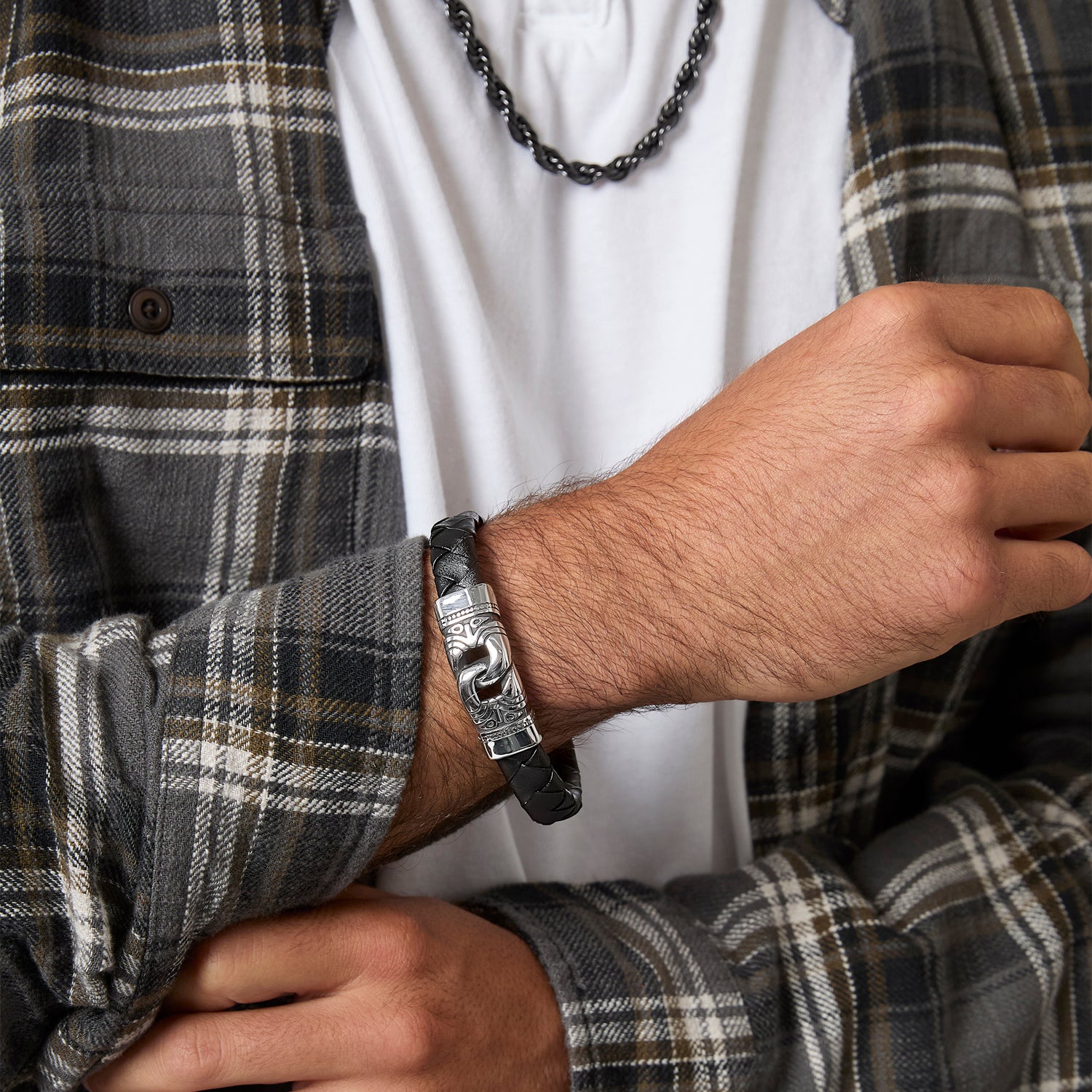Lucky Brand Black Woven Bracelet - 8.5''