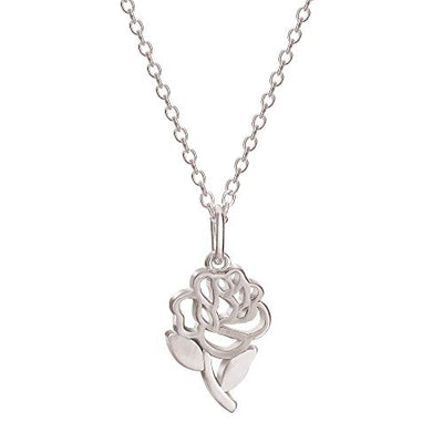 Disney Princess Beauty and the Beast Sterling Silver  Rose Necklace - Sallyrose
