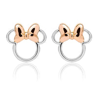 Disney Minnie Mouse Two Tone Stud Sterling Silver Earrings