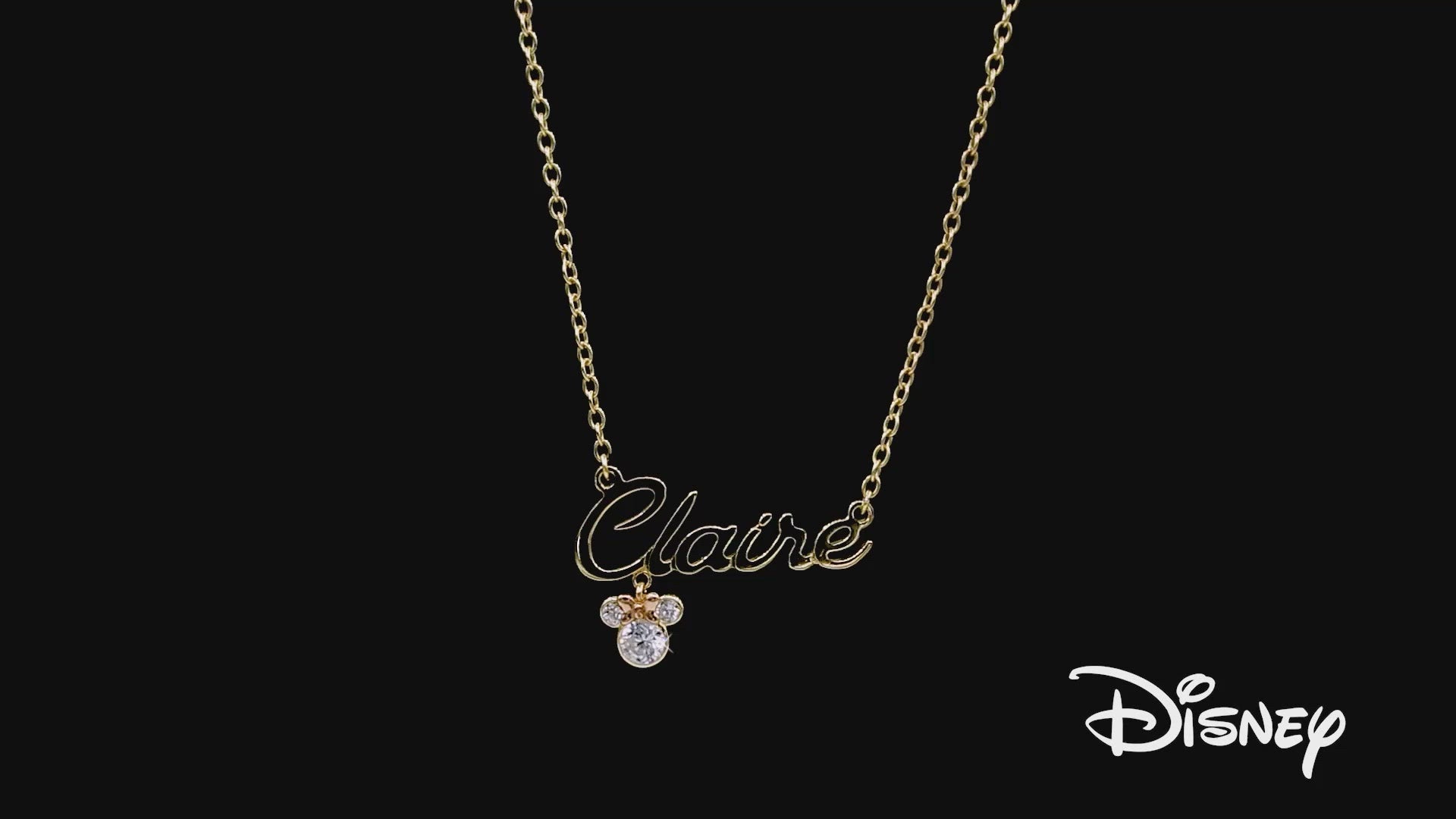 Disney Iconic Minnie Mouse Sterling Silver Name Necklace