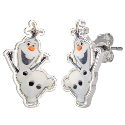 Disney Womens Frozen II Olaf Earrings - Silver flash plated Olaf Stud Earrings - Frozen Earrings - Disney Earrings