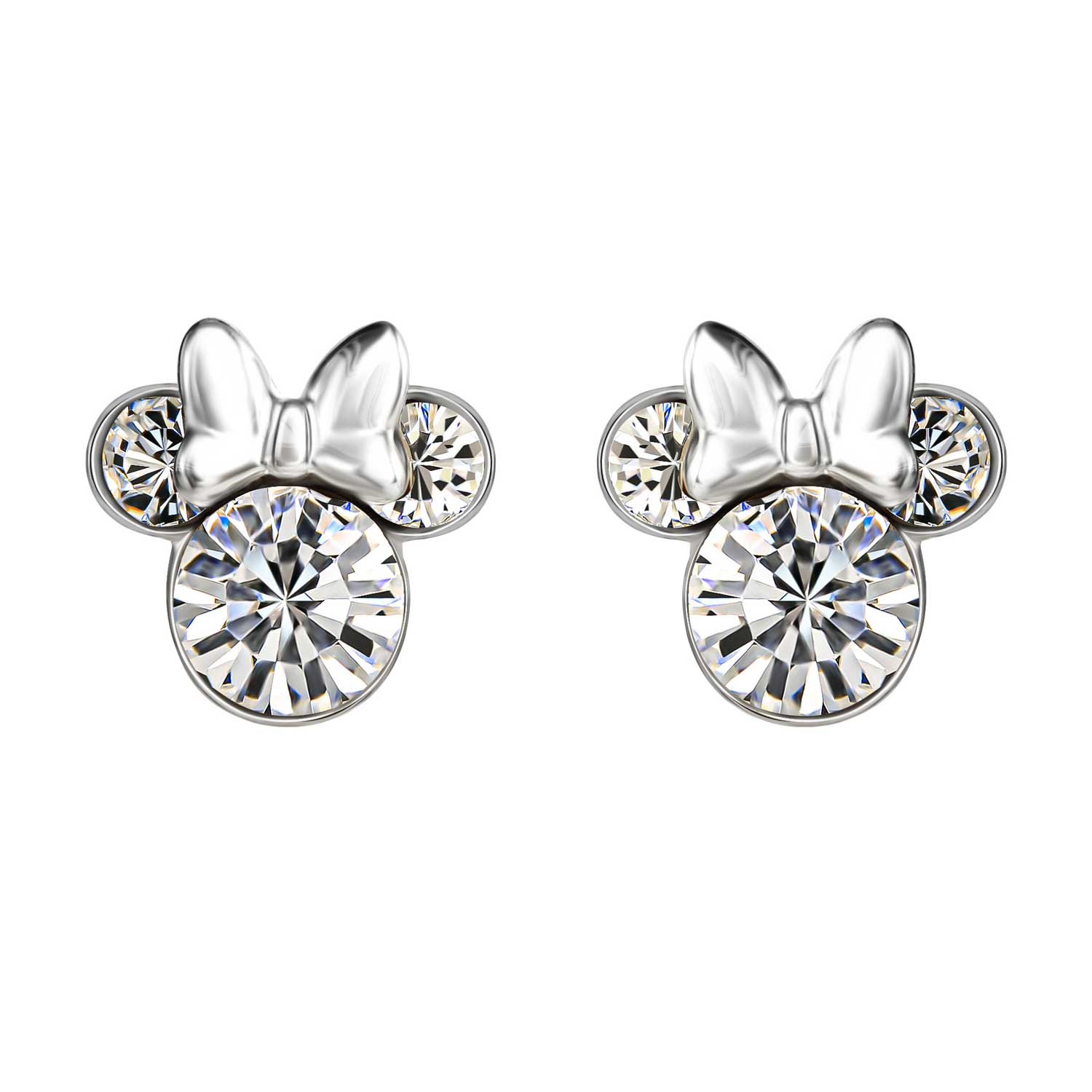 Minnie Mouse Sterling Silver March Birthstone Earrings Minnie