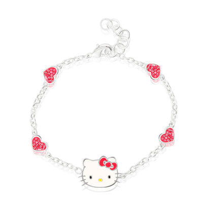 Hello Kitty Silver flash plated Heart Bracelet