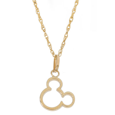 Disney Mickey Mouse Silhouette 14K Gold Pendant Necklace - Sallyrose