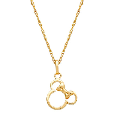Disney Minnie Mouse Silhouette 14K Gold Pendant Necklace - Sallyrose