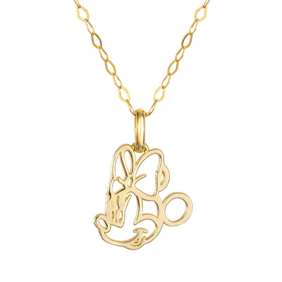 Disney Minnie Mouse Cutout 14K Gold Pendant Necklace - Sallyrose