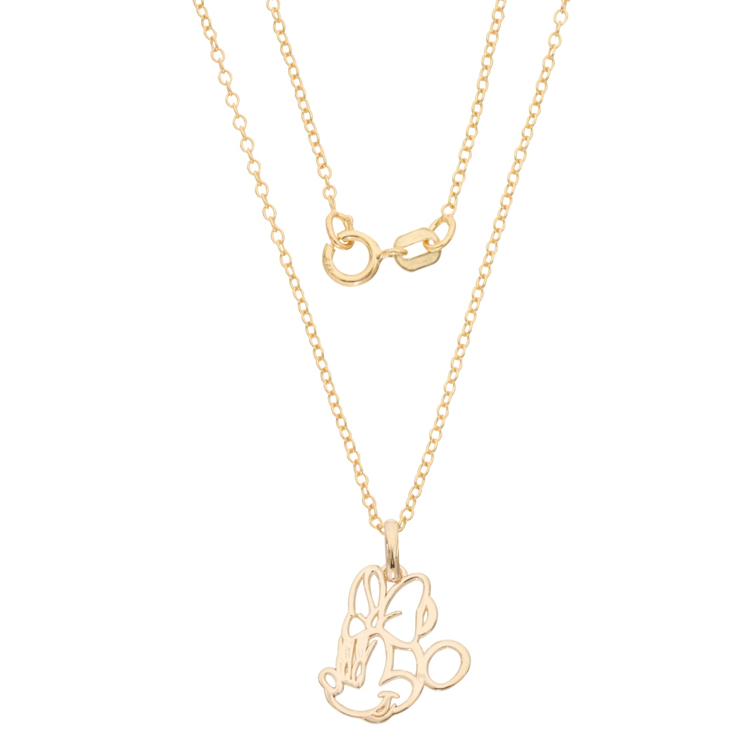 Disney Minnie Mouse Cutout 14K Gold Pendant Necklace - Sallyrose