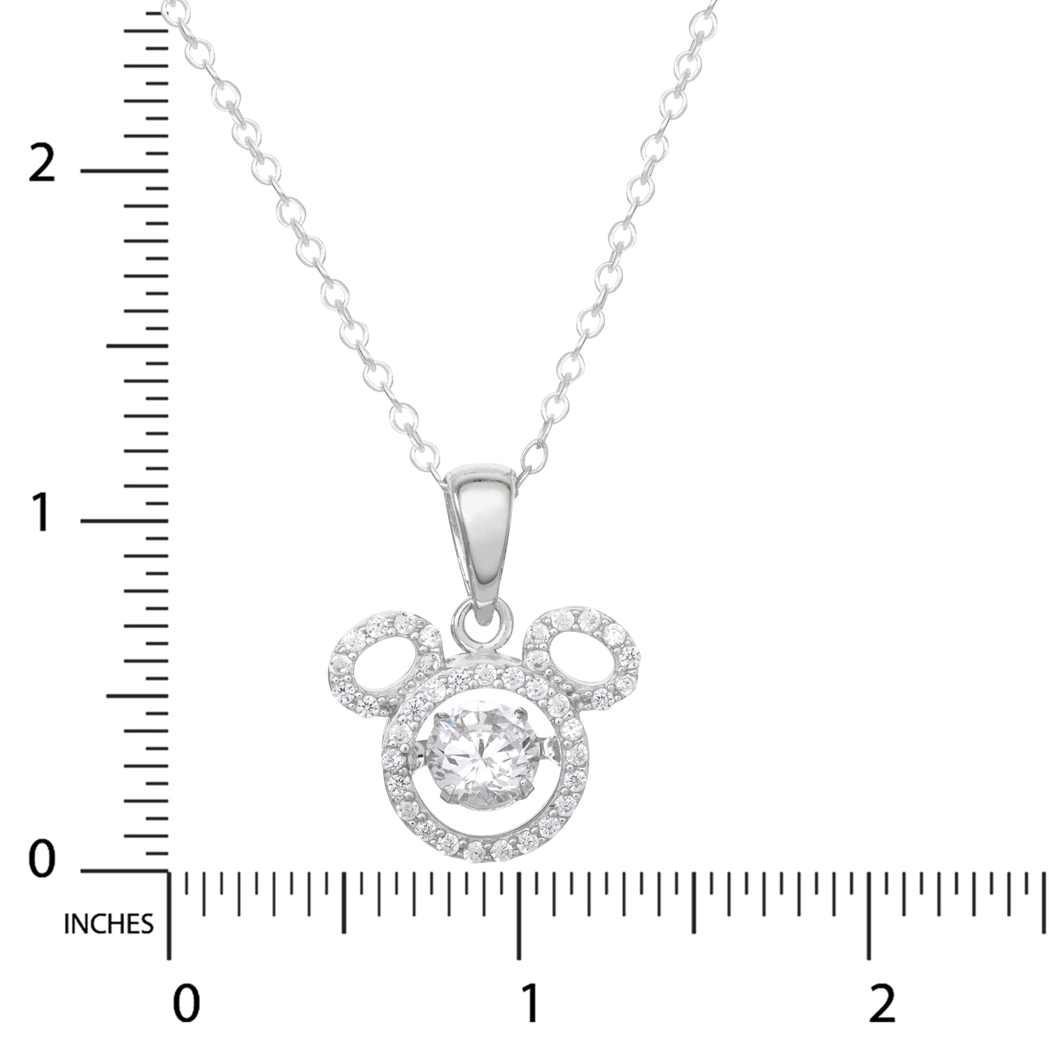Disney Mickey Mouse Sterling Silver Dancing Cubic Zirconia Pendant Necklace - Sallyrose