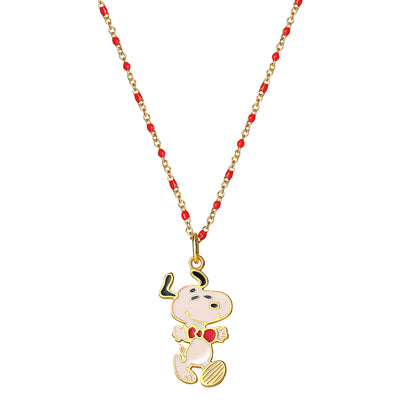 Peanuts Snoopy Sterling Silver Enamel Necklace