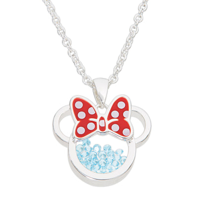 Disney Minnie Mouse Cubic Zirconia Birthstone Shaker Necklace