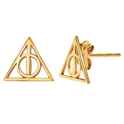 Harry Potter 14k Gold Deathly Hallows Earrings - Sallyrose