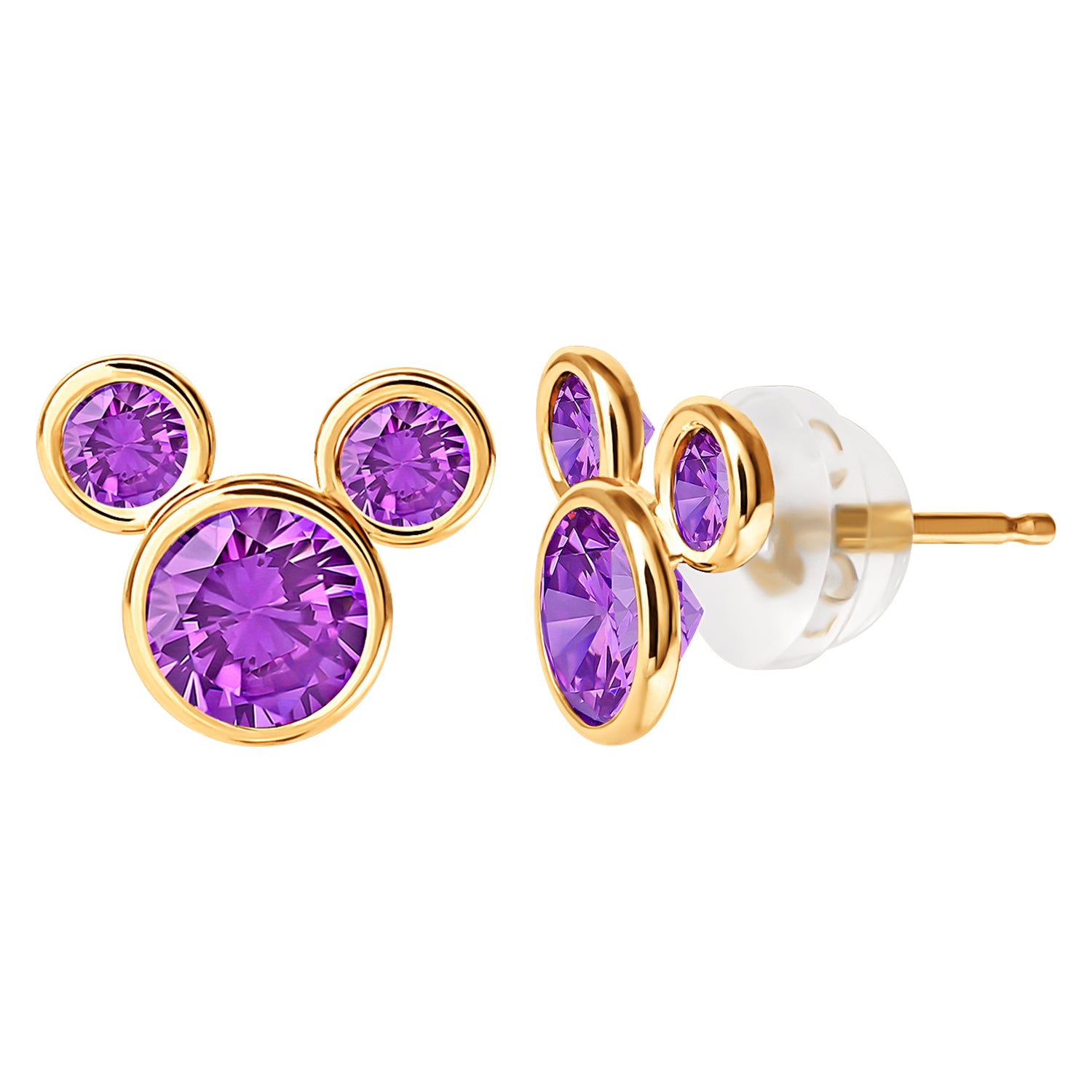 Mickey Mouse Birthstone 14K Gold Stud Earrings - Sallyrose