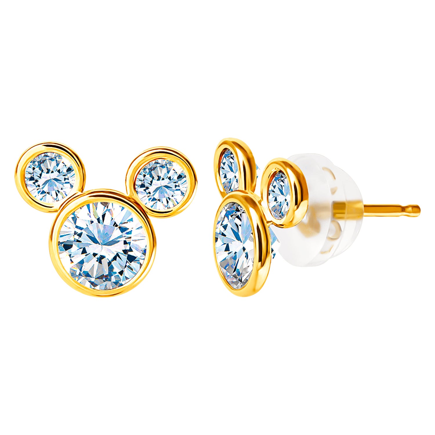 Mickey Mouse Birthstone 14K Gold Stud Earrings - Sallyrose