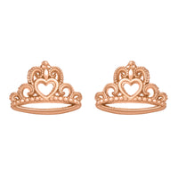 Disney Princess Rose Gold Sterling Silver Tiara Earrings