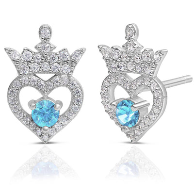Disney Princess Sterling Silver Birthstone Earrings