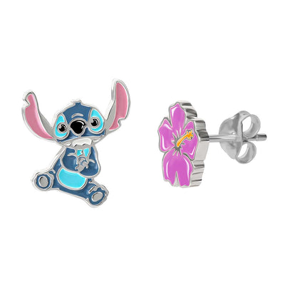 Disney Lilo and Stitch Sterling Silver Mismatched Stud Earrings