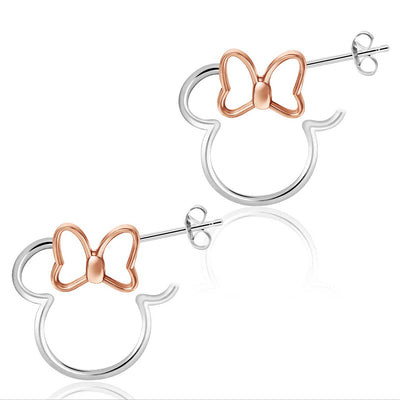 Disney Minnie Mouse Sterling Silver Hoop Earrings