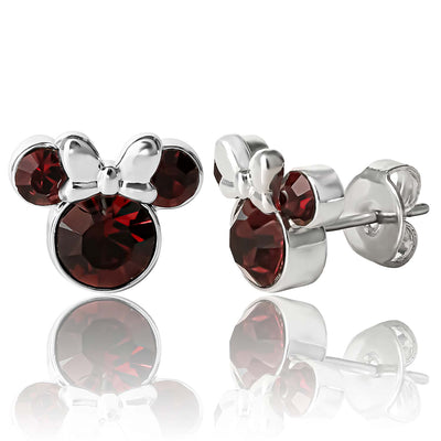 Disney Minnie Mouse Crystal Birthstone Stud Earrings