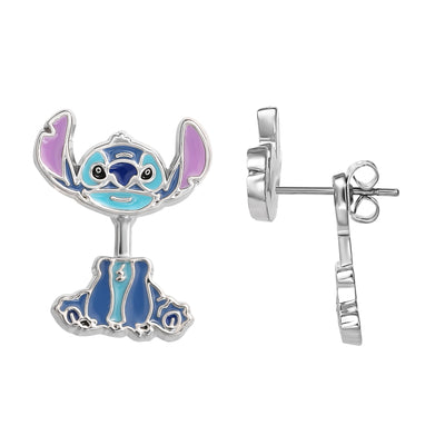 Disney Lilo and Stitch Blue Enamel Stitch Earrings