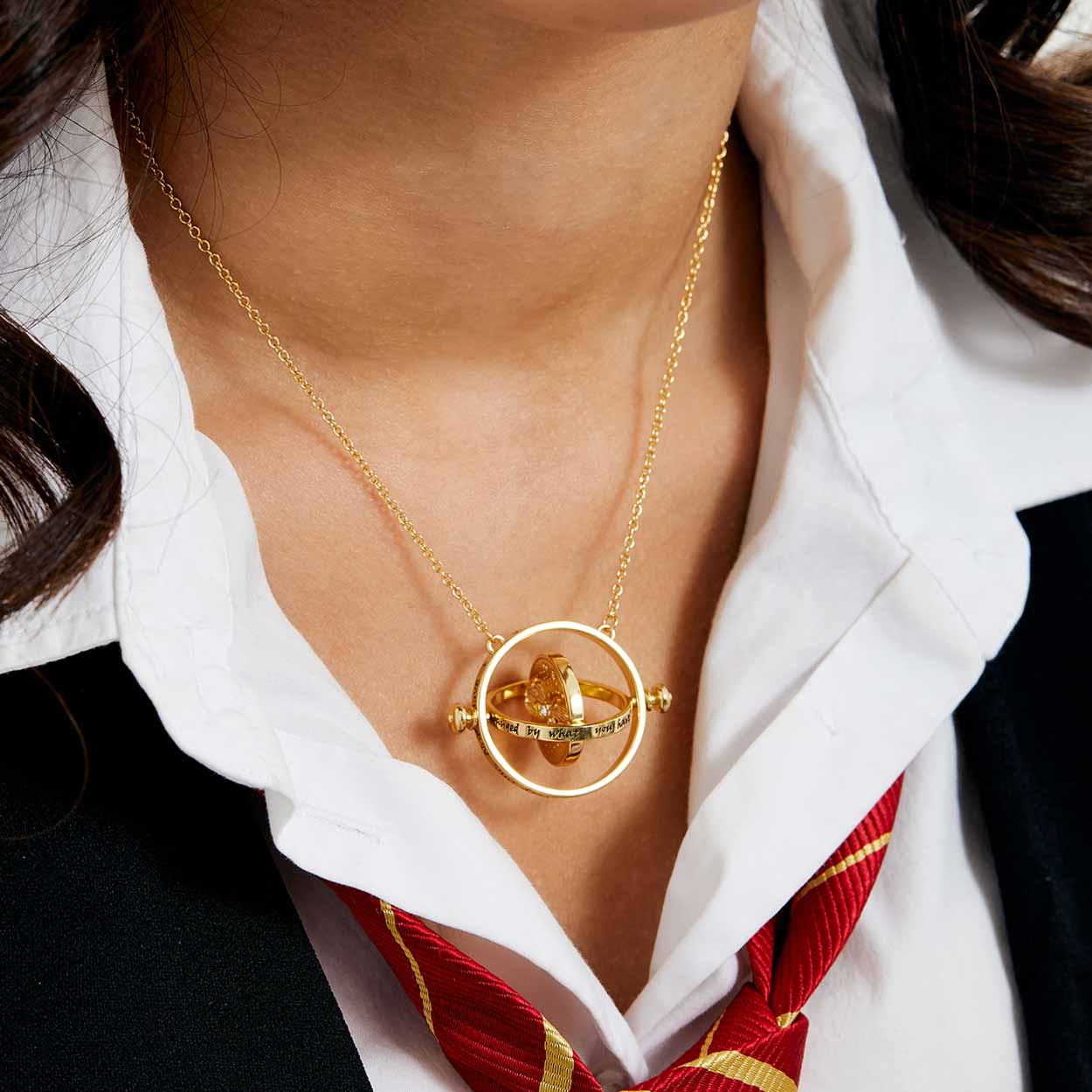 Harry Potter Hermione Granger Rotating Time Turner Necklace Hourglass Chain  | eBay