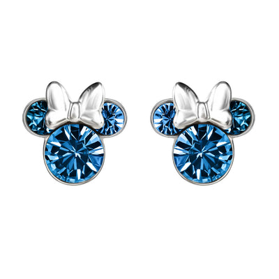 Disney Minnie Mouse Sterling Silver Birthstone Stud Earrings