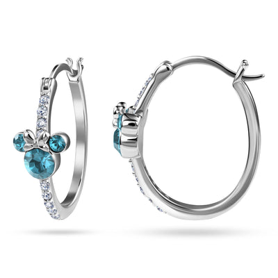 Minnie Mouse Sterling Silver Birthstone Hoop Earrings
